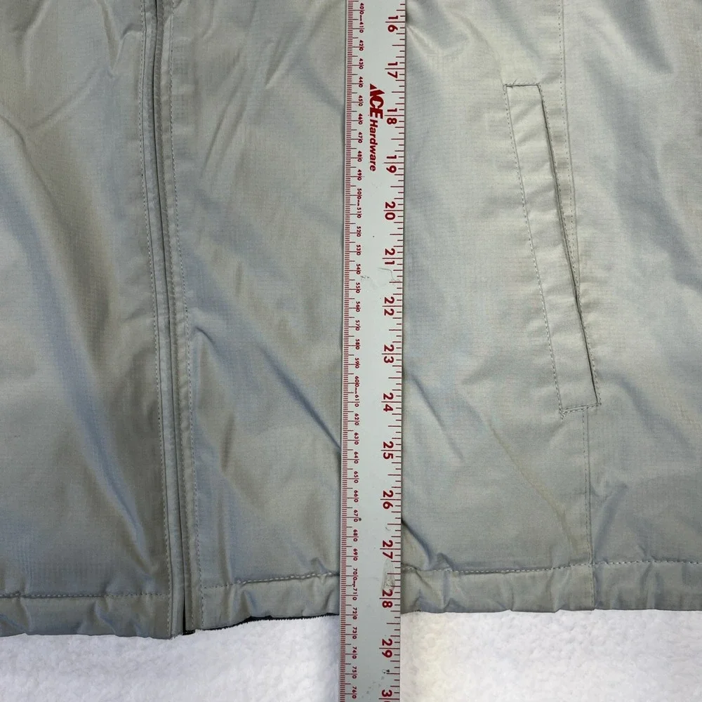 Mens IZOD Sleeveless Full‎ Zip Fleece Lined Vest Jacket Beige/Gray Sz Large